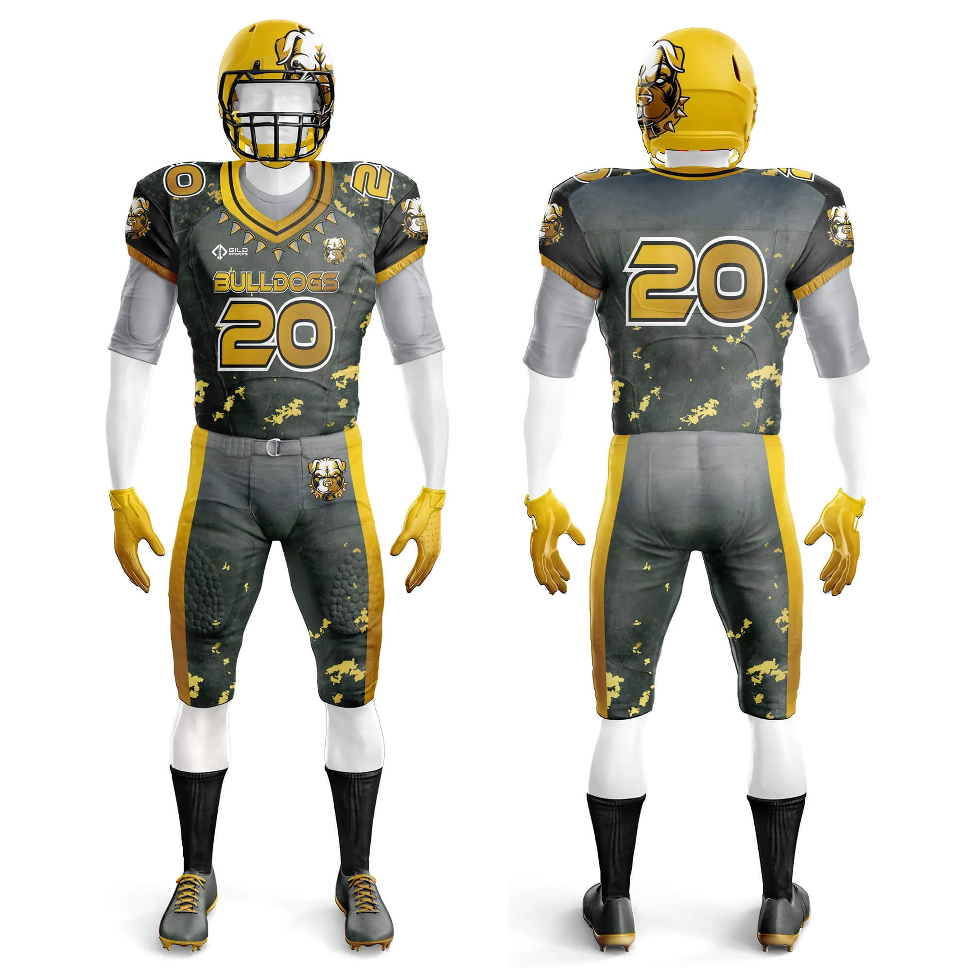 Black and gold Football Jersey Personalised