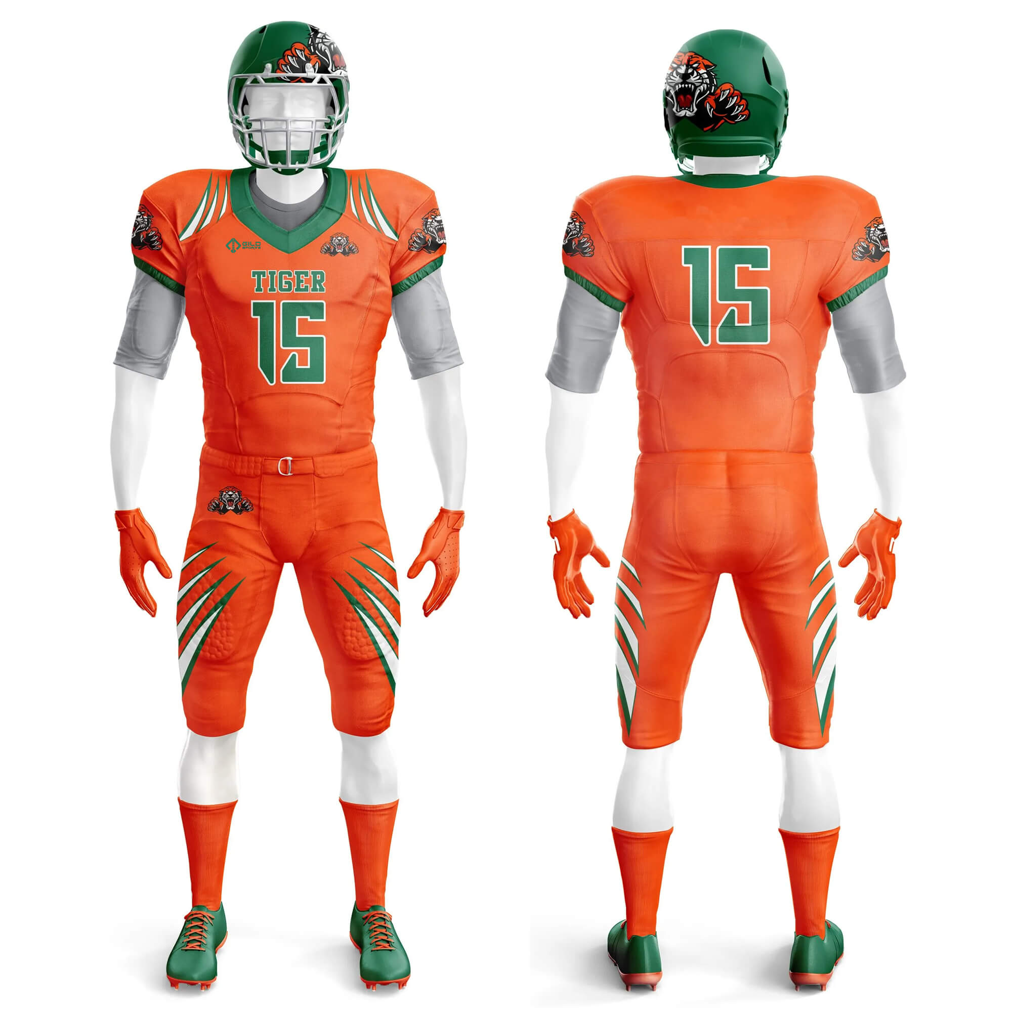 Orange color Custom Football Jerseys